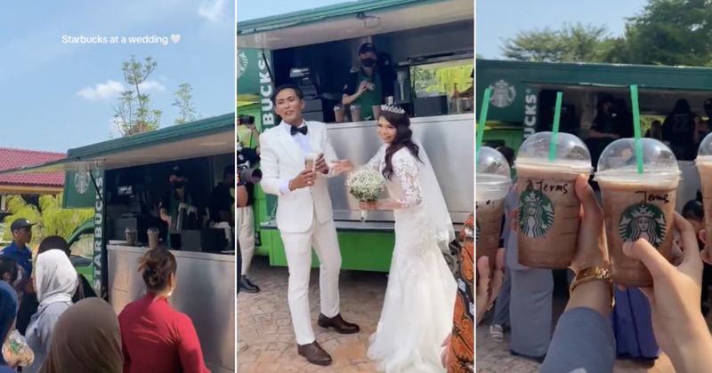 Pasangan pengantin hadirkan truk Starbucks