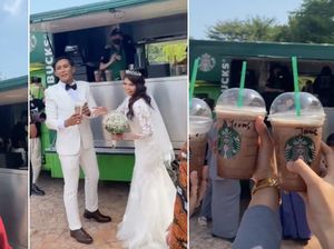 Mewah! Pengantin Ini Habiskan Rp 46,5 Juta Buat Hadirkan Truk Starbucks