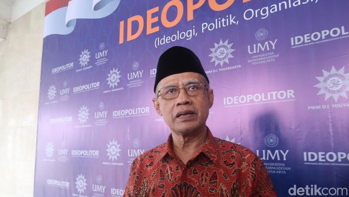 Ketua Umum PP Muhammadiyah Prof. Haedar Nashir di Kampus UMY, Kasihan, Bantul, Minggu (6/8/2023).