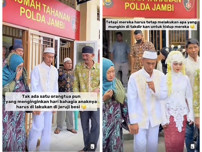 Acara pernikahan di rumah tahanan Polda Jambi, viral di TikTok.