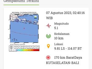 Sejumlah Gempa Dirasakan di Banyuwangi dalam 12 Jam
