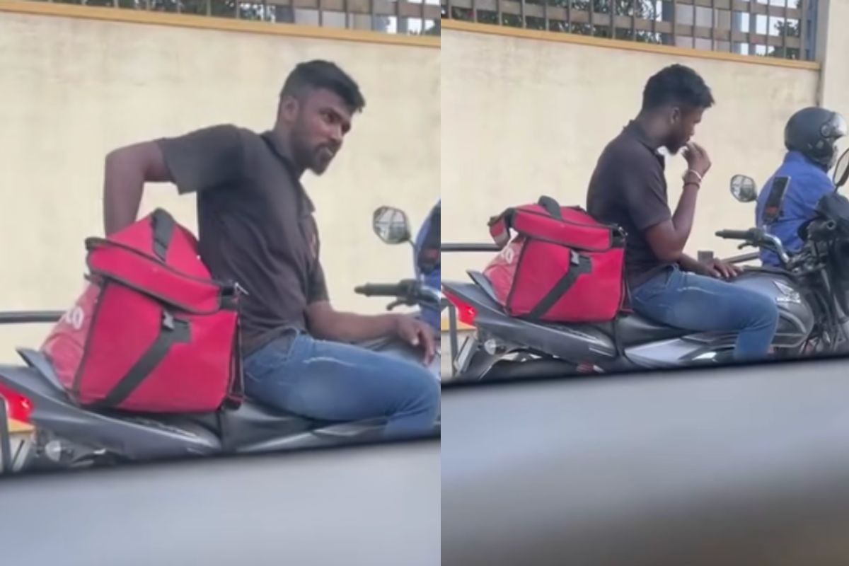Nakal! Pengantar Makanan Ini Lahap Pesanan Pelanggan di Jalan