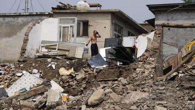 Penampakan Rumah Warga di China Hancur Usai Diterjang Topan Doksuri