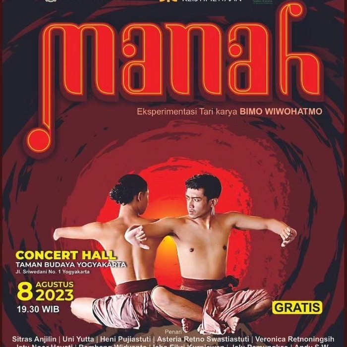 Pentas tari Manah di TBY Selasa (8/8/2023)