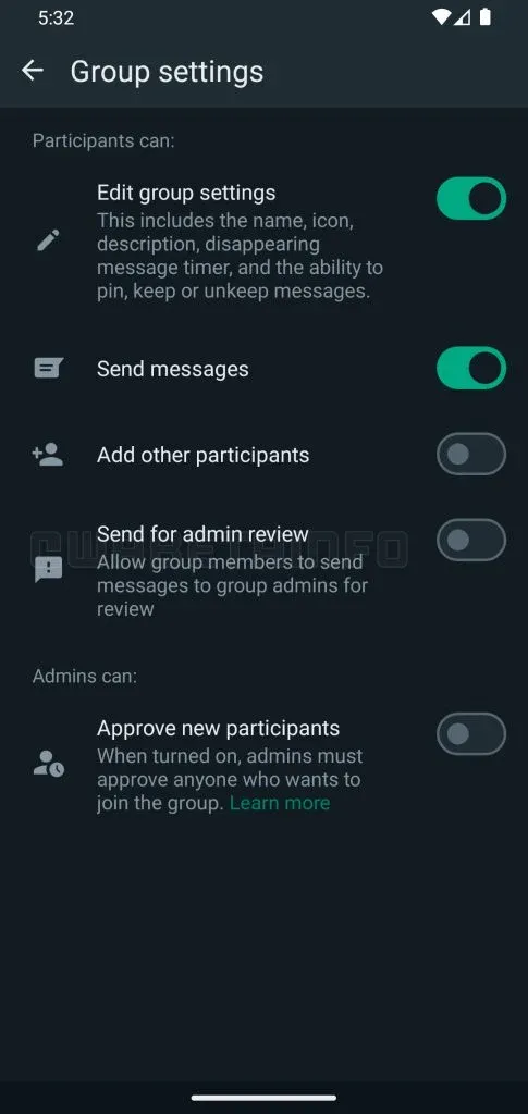 Fitur Admin Review di WhatsApp