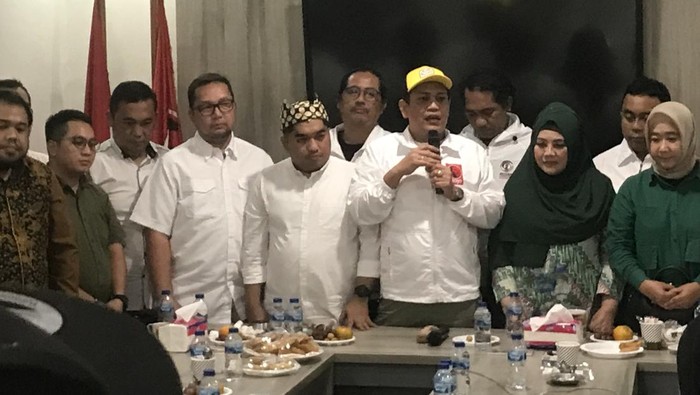 Juru Bicara Gabungan Relawan Sandiaga Uno, Fikri El Aziz di Kantor DPP Projo, Pancoran, Jakarta Selatan, Selasa (8/8/2023).