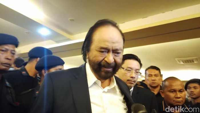 Ketum NasDem Surya Paloh saat acara di Medan
