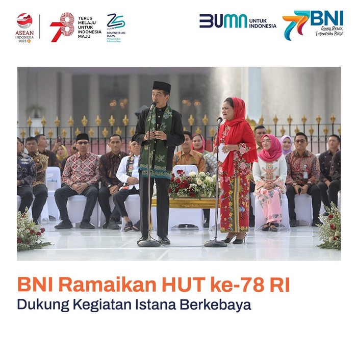 Ramaikan HUT RI Ke-78, BNI Dukung Kegiatan Istana Berkebaya