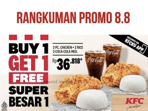 Catat! Ini Promo Kuliner 8.8 di Medan Hari ini, KFC hingga Kopi Kenangan