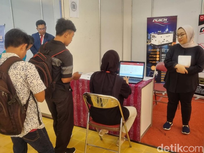 Suasana Bantul Career Expo di Pendopo Widhi Widhana kompleks SMKI, Kapanewon Kasihan, Kabupaten Bantul, Selasa (8/8/2023).