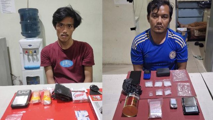 Dua pengedar sabu yang ditangkap Polresta Pangkalpinang. (Foto: Istimewa)