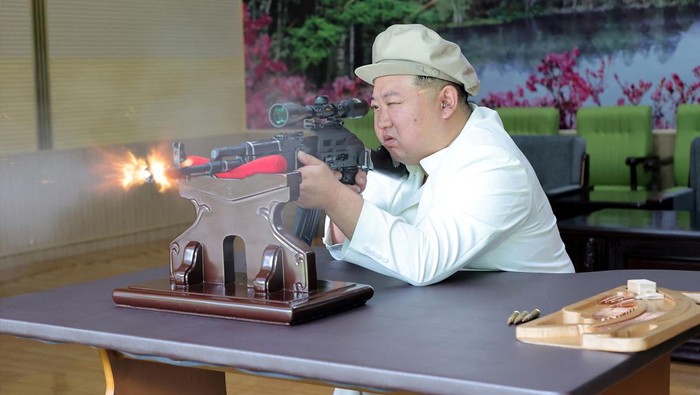 North Korean leader Kim Jong Un gives field guidance at a major weapon factory in this image released by North Koreas Korean Central News Agency on August  6, 2023.  KCNA via REUTERS    ATTENTION EDITORS - THIS IMAGE WAS PROVIDED BY A THIRD PARTY. REUTERS IS UNABLE TO INDEPENDENTLY VERIFY THIS IMAGE. NO THIRD PARTY SALES. SOUTH KOREA OUT. NO COMMERCIAL OR EDITORIAL SALES IN SOUTH KOREA. FACES BLURRED AT SOURCE.