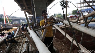 Penjualan Pohon Pinang di Kalimalang Mulai Menjamur