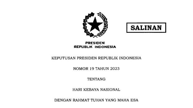 KEPPRES Nomor 19 Tahun 2023 Tentang Hari Kebaya Nasional