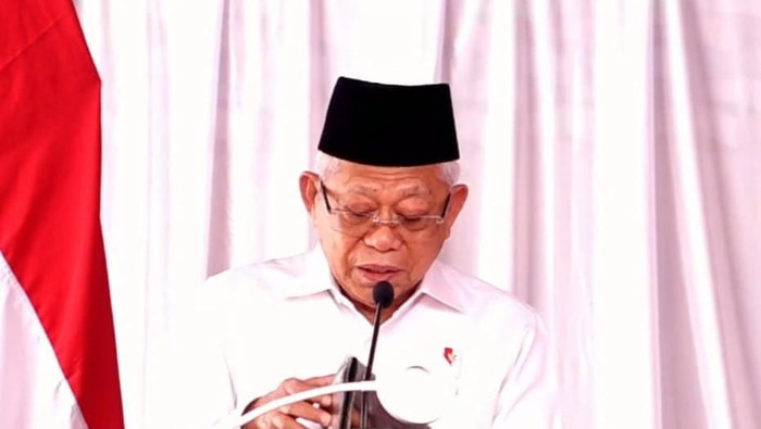 Wapres Maruf Amin saat menyampaikan orasi ilmiah di Universitas Wiraraja Sumenep.