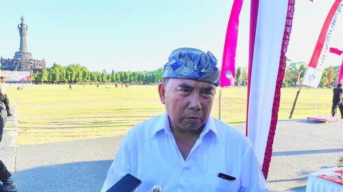 Bupati Jembrana I Nengah Tamba di Lapangan Puputan Margarana Monumen Perjuangan Rakyat Bali Bajra Sandhi, Denpasar, Kamis (10/8/2023). (I Wayan Sui Suadnyana/detikBali)