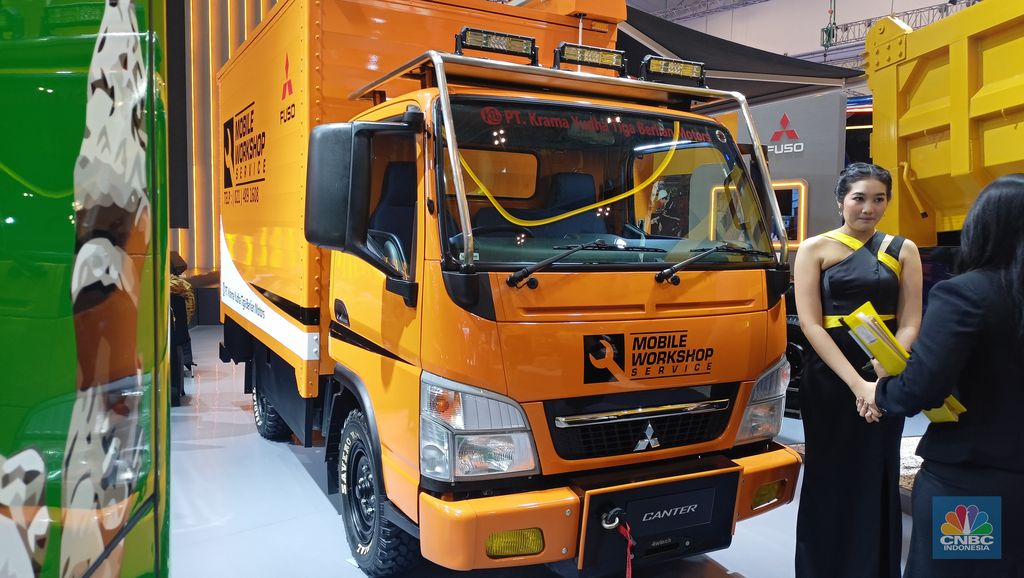 Fuso Rilis Truk Baru di GIIAS, Spesial Ulang Tahun ke-60. (CNBC Indonesia/Ferry Sandi)