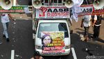 Massa Buruh Long March ke Patung Kuda