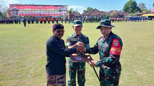 Upacara penutupan TMMD di Abiansemal, Badung, Kamis (10/8/2023).