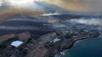 Laporan Badan Manajemen Darurat Hawaii menyebut kebakaran telah menghanguskan lahan seluas lebih dari 800 hektare. Vince Carter/via Reuters.  