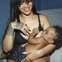 “Bukan maternity bra ibu pada umumnya, didesain oleh Rihanna, disetujui oleh si kecil RZA,” tulis di sebuah unggahan Instagram @savagexfenty. (Foto: Instagram/@savagexfenty)