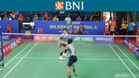 Di gim pertama, Yusack mendapatkan perlawanan ketat dari Andres sebelum akhirnya menang 21-16. Foto: Bahtiar Rifai/detikcom