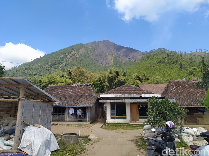 Bekas kebakaran hutan di Gunung Andong, dilihat dari Dusun Temu Kidul, Desa Jogoyasan, Kecamatan Ngablak, Magelang, Jumat (11/8/2023).
