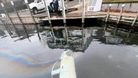 Bagaimana mungkin mobil nyempulng di sungai dengan posisi pagar yang rapat tanpa terlihat ada kerusakan ? (Foto: Bored Panda)