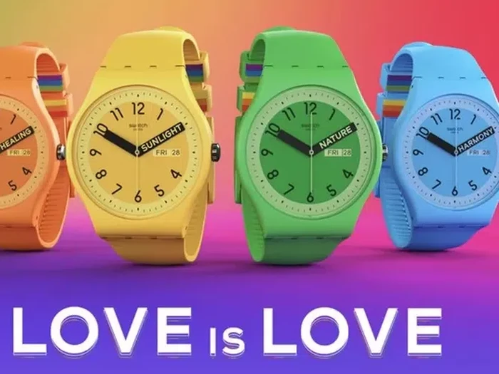 Jam tangan Swatch bertema LGBTQ.
