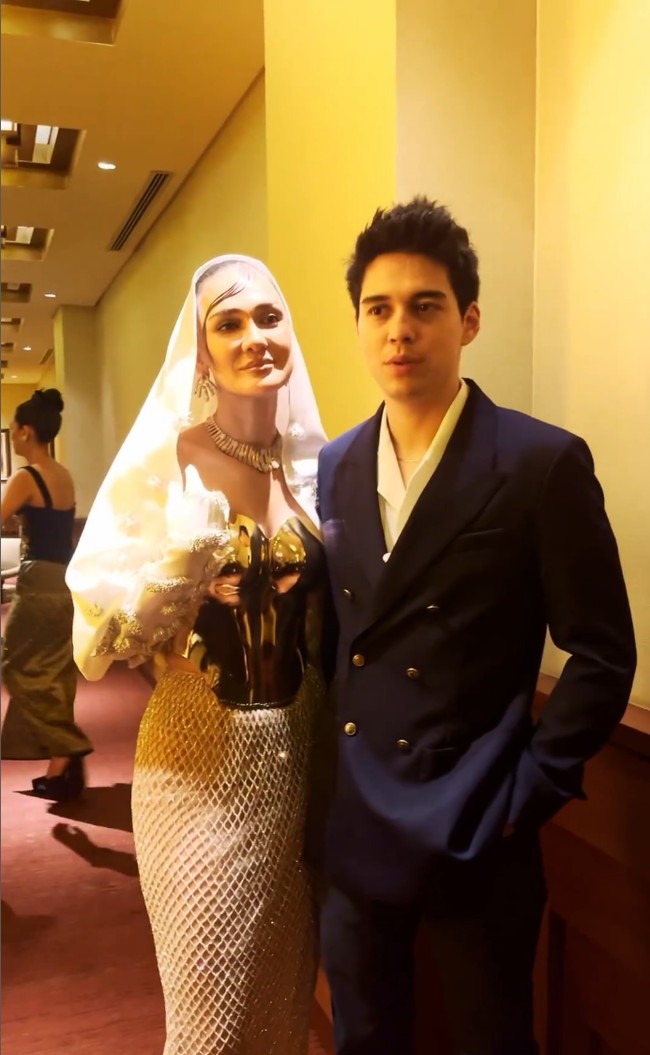 Maxime Bouttier mendampingi Luna Maya saat wawancara bersama wartawan. Foto: Instagram/@lunamaya