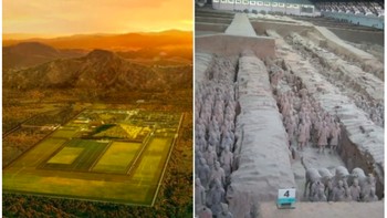 Mausoleum, Kaisar Qin Pertama, China. Piramida ini dibangun selama periode terakhir Zaman Batu. Meskipun ada beberapa piramida yang tersebar di sekitar Provinsi Shaanxi, yang paling terkenal adalah piramida Mausoleum Kaisar Qin Pertama. Tempat ini paling terkenal sebagai situs sebagian Tentara Terakota. Foto: via Tripzilla