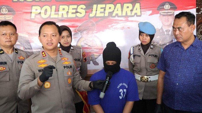 Polres Jepara gelar kasus arisan bodong, Jumat (11/8/2023).