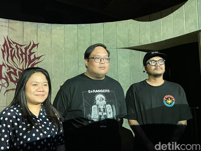Pihak Ravel Entertainment saat konferensi pers soal konser Bring Me Horizon di Jakarta, Jumat (11/8/2023).