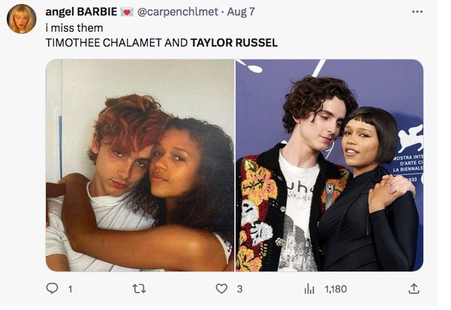 Sebelum kedekatannya dengan Harry Styles, wanita 29 tahun itu juga diisukan berpacaran dengan lawan mainnya, Timothee Chalamet. Foto: dok. Twitter