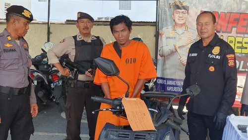 Tersangka curanmor di Kuta, Badung, Bali.
