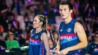 Dalam pertandingan itu, Cinta Laura/Arya Vasco jadi pemenangnya. Foto: BNI Media Clash 3.0