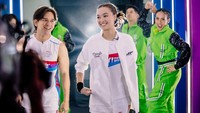 Penampilan Caitlin Halderman/Rangga Azof yang disambut meriah saat memasuki lapangan. Foto: BNI Media Clash 3.0