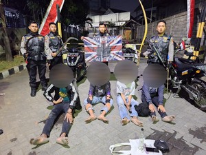 4 Anggota Gangster Diciduk Saat Tawuran di Jemursari Surabaya