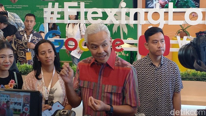 Ganjar Pranowo di Lokananta, Solo, Sabtu (12/8/2023).