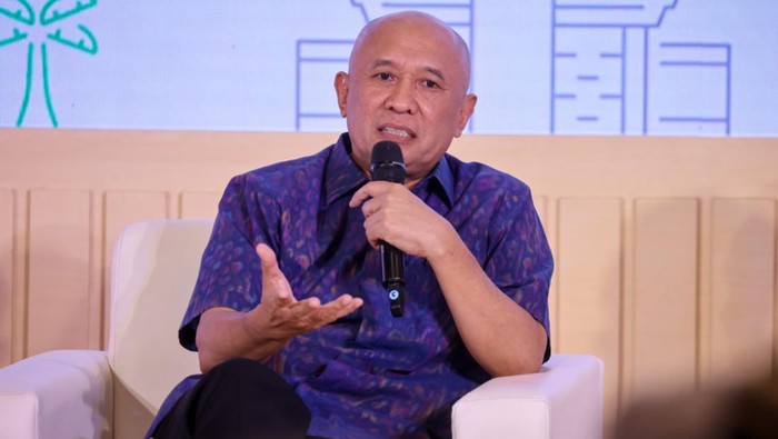 Menteri Koperasi dan UKM, Teten Masduki di acara #FlexingLokal bareng Google dan YouTube di Lokananta, Kota Solo, Sabtu (12/8/2023).