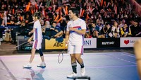 Sebab di sini, Fuji melawan mantan kekasihnya, Thariq Halilintar. Foto: BNI Media Clash 3.0