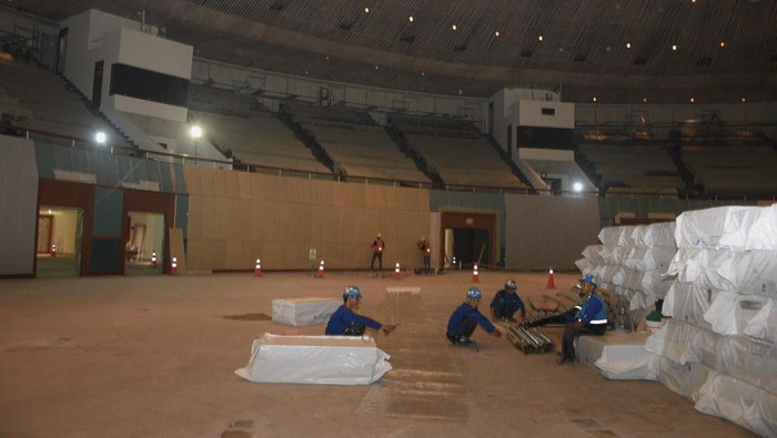 Renovasi Jakarta Convention Center (JCC) dalam mendukung Konferensi Tingkat Tinggi (KTT) Ke-43 ASEAN sedang berlangsung.