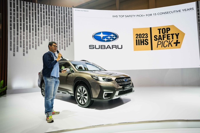 Subaru Indonesia di GIIAS 2023 Subaru Outback adalah model yang di klaim paling nyaman oleh Subaru karena mendapatkan IIHS Top Safety Pick+ selama 15 tahun berturut turut.