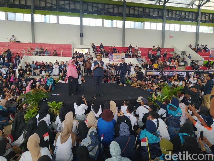 Anies Baswedan di GOR Samapta, Kota Magelang, Sabtu (12/8/2023).