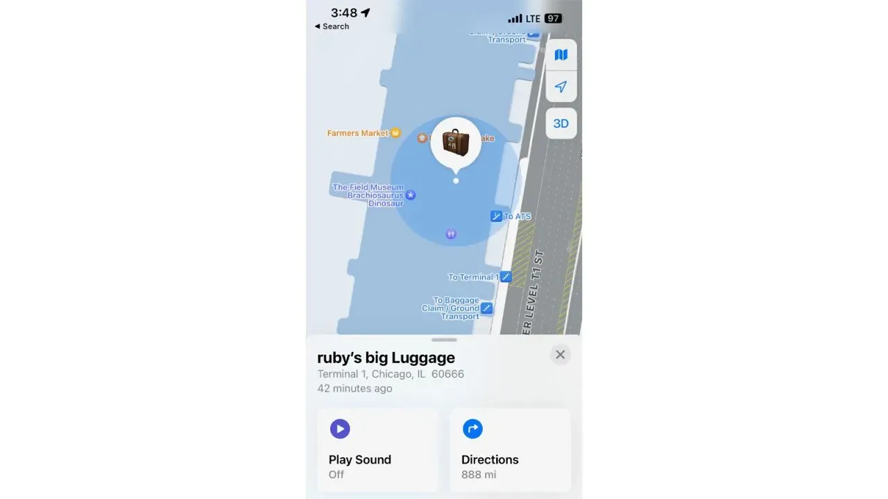 apple airtag bagasi  Sandra Shuster