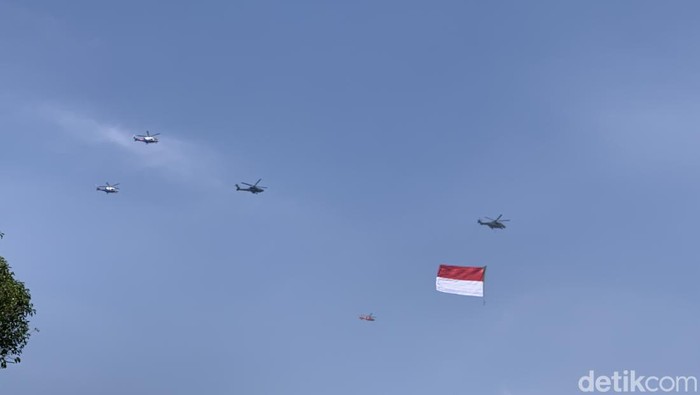 Atraksi Flypass Jet Tempur TNI AU Warnai Geladi Kotor HUT ke-78 RI