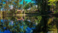 Kolam alam ini dialiri tujuh sumber mata air, tiga di antaranya bersumber di dasar kolam. Pohon-pohon bambu yang mengelilinginya membuat suasana semakin sejuk dan enak dipandang.