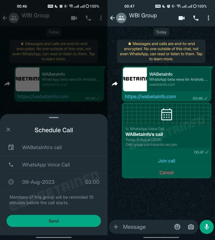 fitur panggilan grup terjadwal