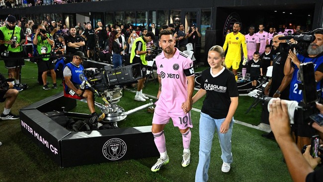 Harper Beckham ikut ambil bagian di pertandingan Inter Miami dan Charlotte di Fort Lauderdale, Miami, AS, baru-baru ini. (Foto: Dok. MLS)