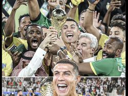 Meme Ronaldo Sumringah Bawa Al Nassr Juara Liga Champions Arab